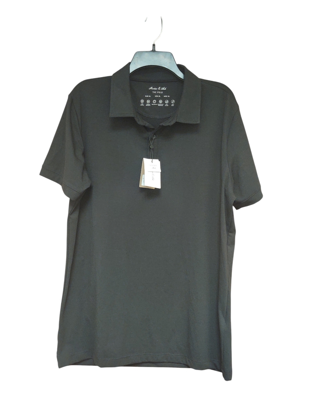 NWT Porter & Ash Men's Black Polo Shirt with Classic Collar Size XL